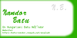 nandor batu business card